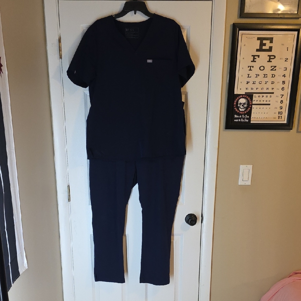 FIGS Navy Blue Scrub Top